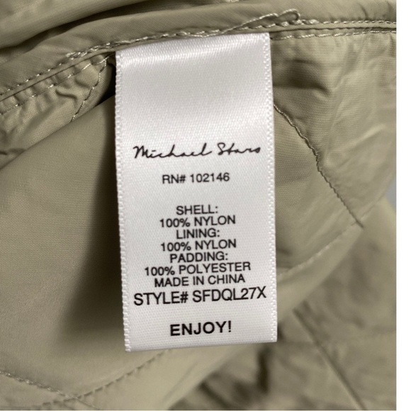 Michael Stars Sonnet Snap-Front Lightweight Quilted Coat Light Olive Size 2X NWT - Picture 12 of 15